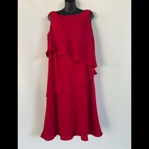 S.L Fashion Red Tiered Cocktail Sheath Dress